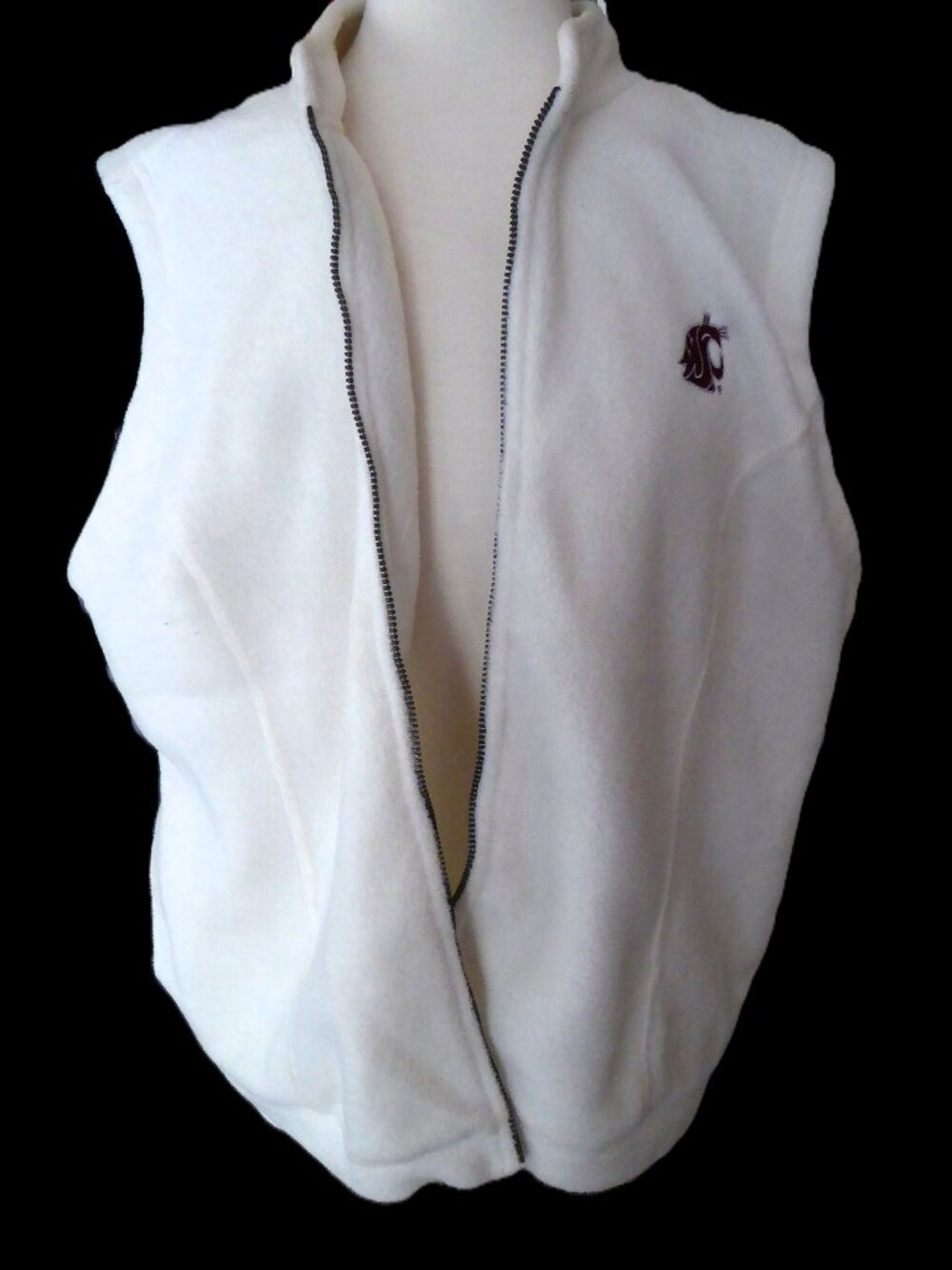 Antigua WSU Cougars Fleece Vest Ivory Full-Zip Small/Medium